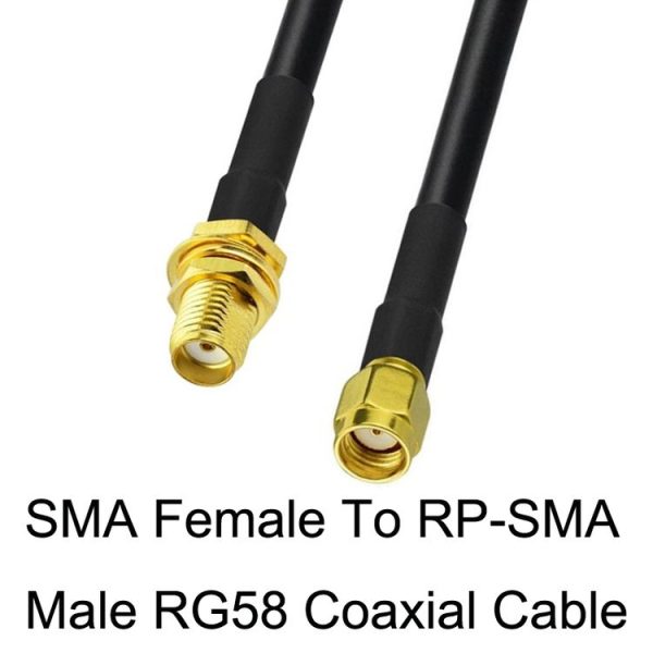 SMA Female To RP-SMA Male RG58 Coaxial Adapter Cable, Cable Length: 10m - Image 4