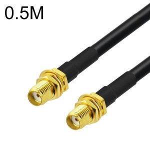 SMA Female To SMA Female RG58 Coaxial Adapter Cable, Cable Length: 0.5m