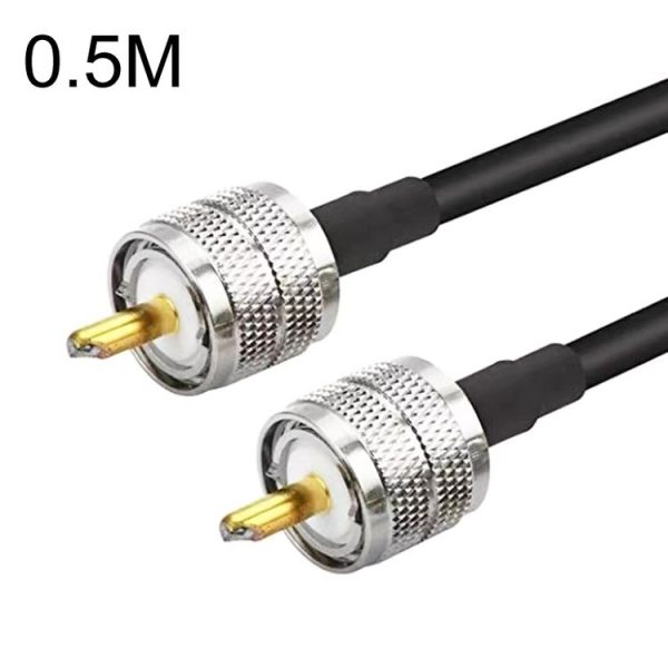 UHF Male To UHF Male RG58 Coaxial Adapter Cable, Cable Length: 0.5m