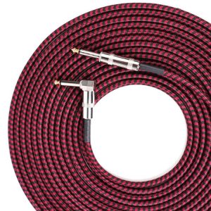 Guitar Connection Wire Folk Bass Performance Noise Reduction Elbow Audio Guitar Wire, Size: 3m (Red Black)