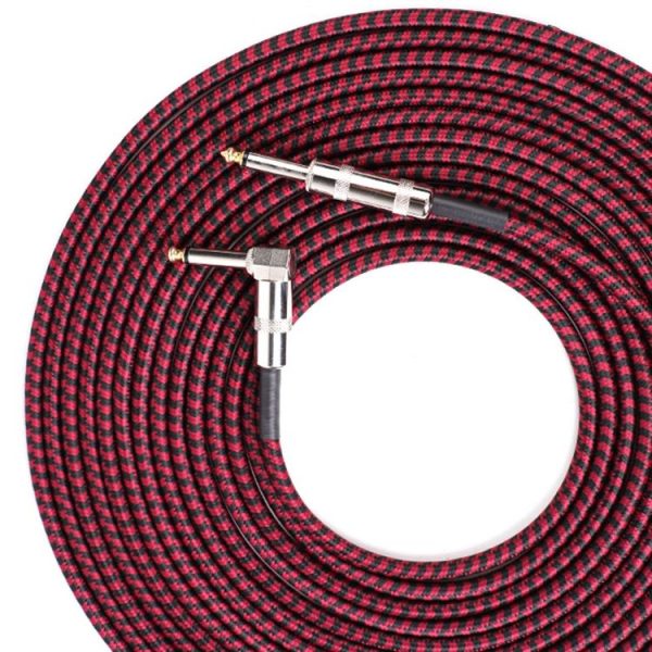 Guitar Connection Wire Folk Bass Performance Noise Reduction Elbow Audio Guitar Wire, Size: 3m (Red Black)