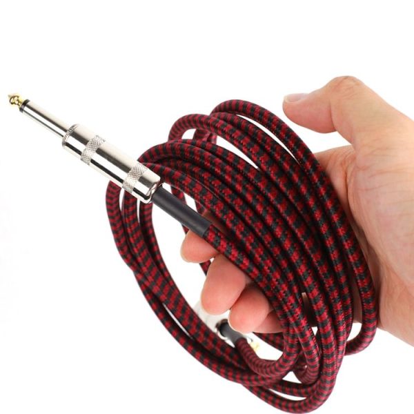 Guitar Connection Wire Folk Bass Performance Noise Reduction Elbow Audio Guitar Wire, Size: 3m (Red Black) - Image 2