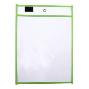 Erasable Hanging PVC A4 Transparent Sewing Red Document Dry Erase Bag, Size: 21x30cm (Green)