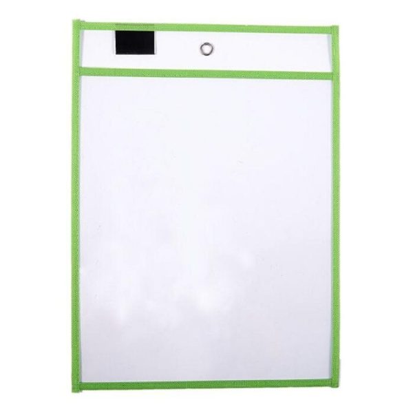 Erasable Hanging PVC A4 Transparent Sewing Red Document Dry Erase Bag, Size: 21x30cm (Green) - Image 2