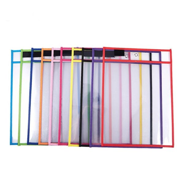 Erasable Hanging PVC A4 Transparent Sewing Red Document Dry Erase Bag, Size: 21x30cm (Green) - Image 3