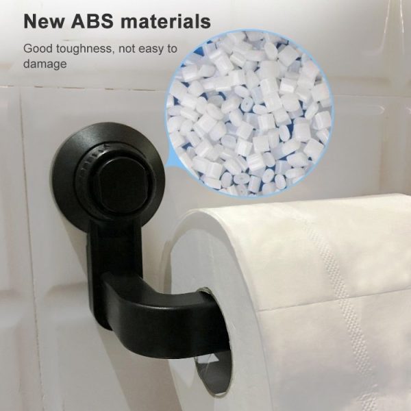 Toilet Paper Holder Suction Cup Wall Mount Removable Rack (Orange) - Image 8