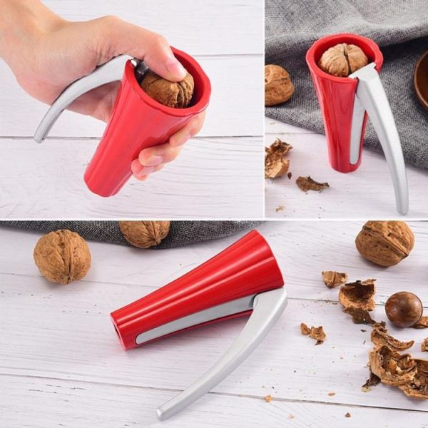 Zinc Alloy Funnel Shape Nut Nutcracker Sheller Walnut Opener Cutter Clamp Plier Kitchen Tools gadgets (Red) - Image 4