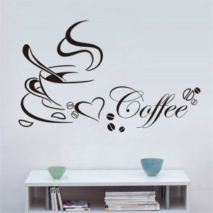 Love Coffee Cup Restaurant Wall Decoration Wall Stickers, Size: 44X38cm