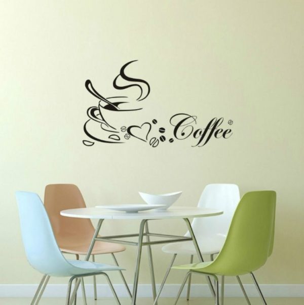 Love Coffee Cup Restaurant Wall Decoration Wall Stickers, Size: 44X38cm - Image 2