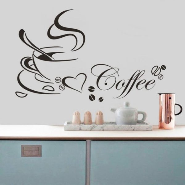 Love Coffee Cup Restaurant Wall Decoration Wall Stickers, Size: 44X38cm - Image 6