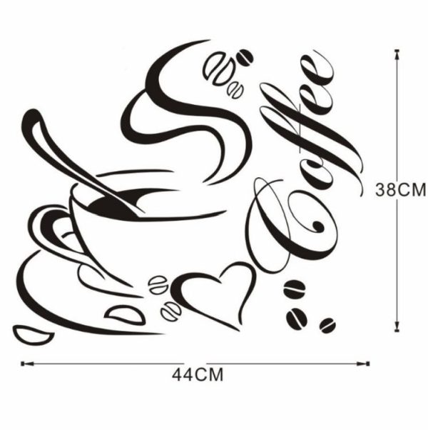 Love Coffee Cup Restaurant Wall Decoration Wall Stickers, Size: 44X38cm - Image 7