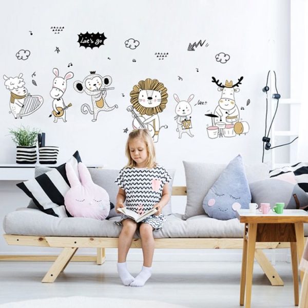 Cartoon Animal Concert Children Room Wardrobe Decoration Cartoon Stickers, Size: 50X70cm - Image 3