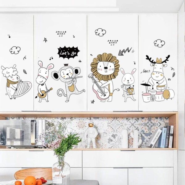 Cartoon Animal Concert Children Room Wardrobe Decoration Cartoon Stickers, Size: 50X70cm - Image 4