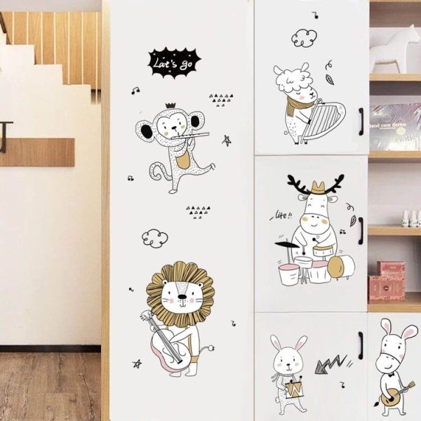 Cartoon Animal Concert Children Room Wardrobe Decoration Cartoon Stickers, Size: 50X70cm - Image 5