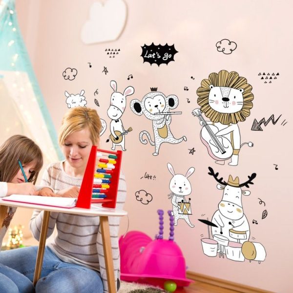Cartoon Animal Concert Children Room Wardrobe Decoration Cartoon Stickers, Size: 50X70cm - Image 7