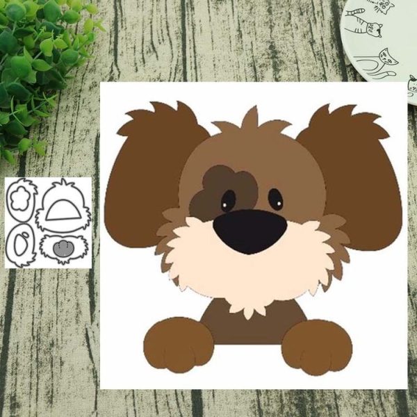 2 PCS Mane Dog Carbon Steel Knife Die Cutting Book Album Greeting Card Making Embossing Die