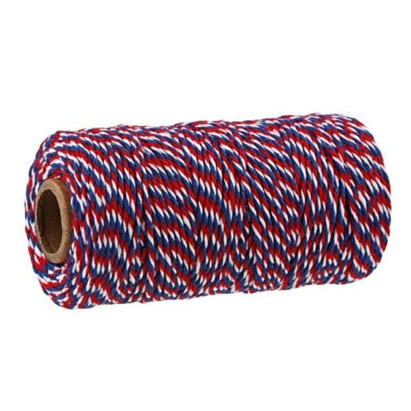 Two-color Cotton Thread Handmade DIY Drawstring Gift Box Packing Rope 2mm Thick (100m / Roll) (20)