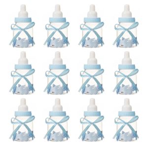 12 PCS Cute Nursing Bottle Wedding Candy Gift Box, Size: 9x4cm (Blue)