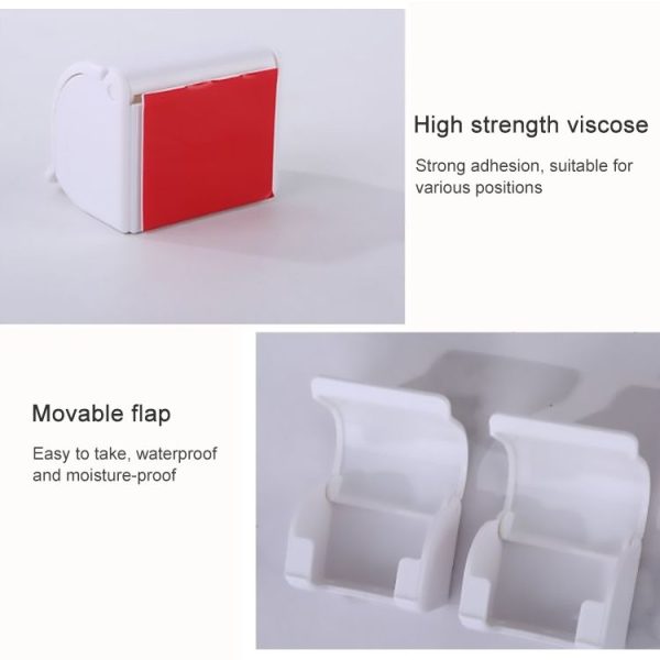 2 PCS Wall-mounted Shaver Shelf Plastic Razor Rack Sucked - Image 4