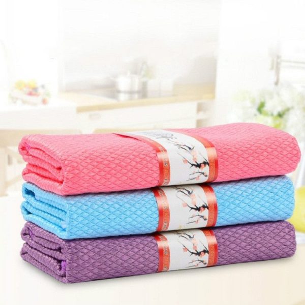 3 PCS Kitchen Glass Window Soft Fiber Clean Towel, 30 x 30 cm Colour: Color - Image 2