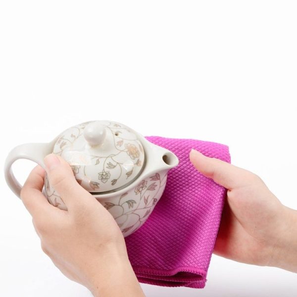 3 PCS Kitchen Glass Window Soft Fiber Clean Towel, 30 x 30 cm Colour: Color - Image 4