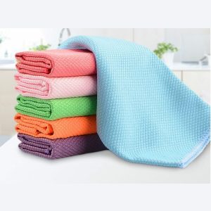 6 PCS Kitchen Glass Window Soft Fiber Clean Towel 30x30 cm, Colour: Color