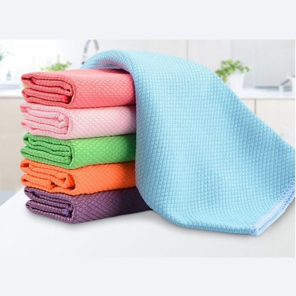 6 PCS Kitchen Glass Window Soft Fiber Clean Towel 30x30 cm, Colour: Color - Image 2