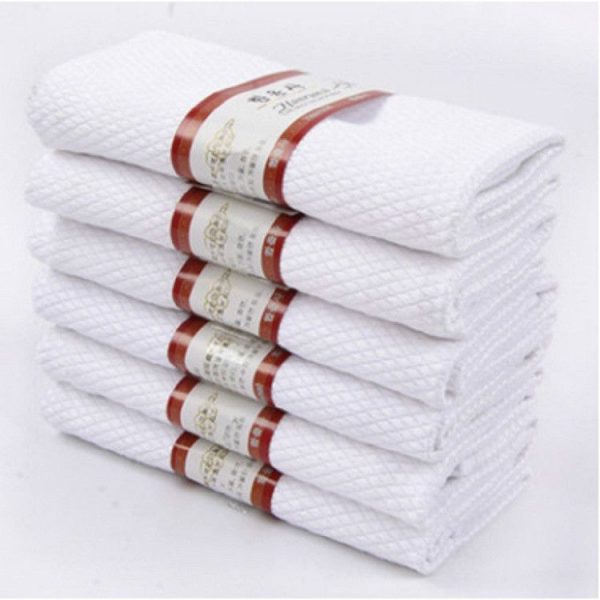 3 PCSKitchen Glass Window Soft Fiber Clean Towel 30 x 40 cm, Colour: White - Image 2