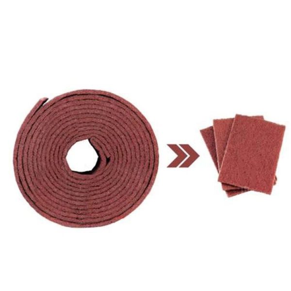 Nylon Emery Scouring Pad Stainless Steel Rust Polishing Kitchen Dish Cleaning Rag, Size: 9 cm x 1 m (Red Brown) - Image 4