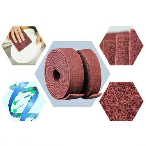 Nylon Emery Scouring Pad Stainless Steel Rust Polishing Kitchen Dish Cleaning Rag, Size: 9 cm x 1 m (Red Brown) - Image 6