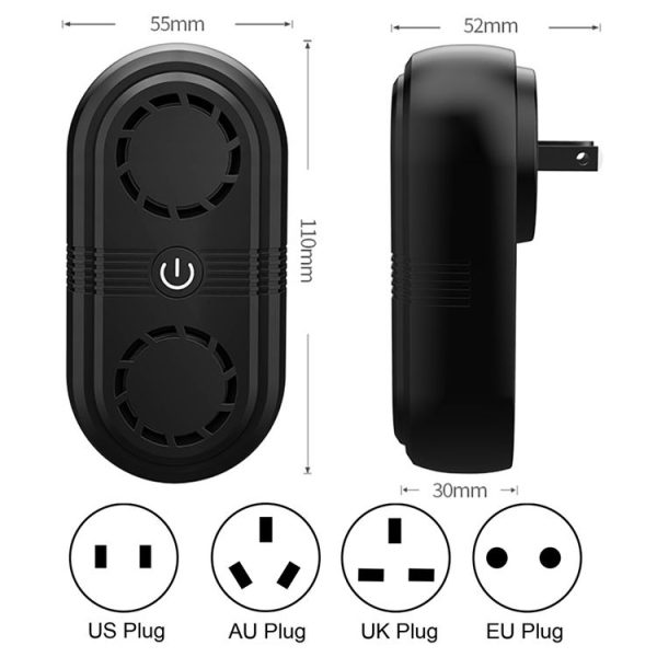Ultrasonic Repeller High Power Double Speaker Interference Rodent and Insect Repeller, Specification: EU Plug (Black) - Image 3