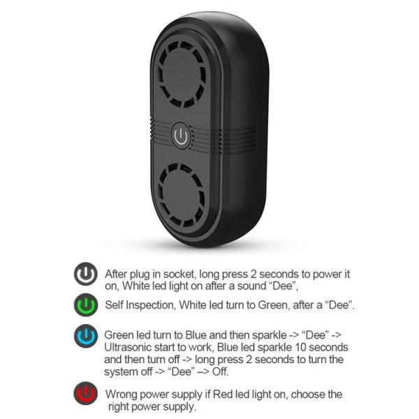 Ultrasonic Repeller High Power Double Speaker Interference Rodent and Insect Repeller, Specification: EU Plug (Black) - Image 4