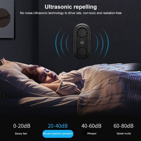 Ultrasonic Repeller High Power Double Speaker Interference Rodent and Insect Repeller, Specification: EU Plug (Black) - Image 5