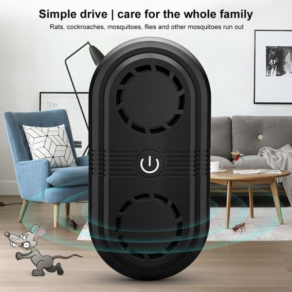 Ultrasonic Repeller High Power Double Speaker Interference Rodent and Insect Repeller, Specification: EU Plug (Black) - Image 7