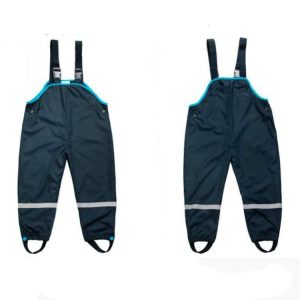 Double Rainproof Waterproof Thick Beach Pants Green Poncho Raincoat Children Bib, Size: S (Black)