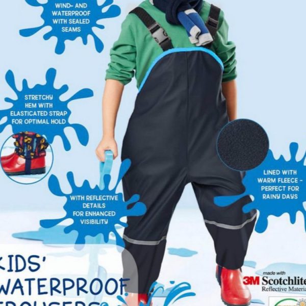 Double Rainproof Waterproof Thick Beach Pants Green Poncho Raincoat Children Bib, Size: S (Black) - Image 6