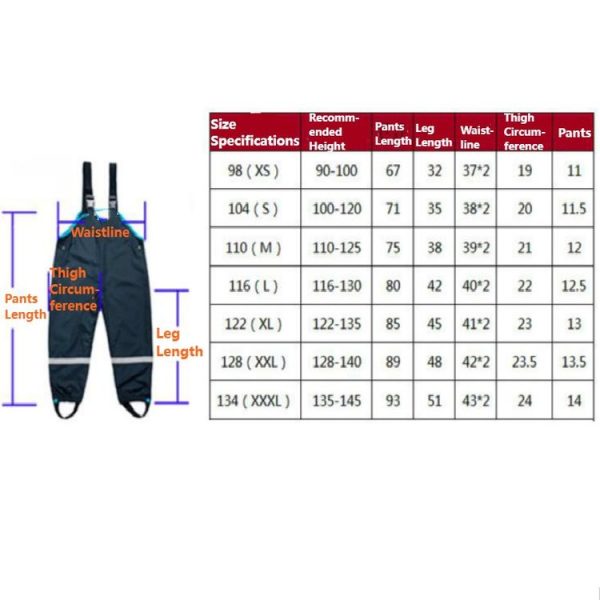Double Rainproof Waterproof Thick Beach Pants Green Poncho Raincoat Children Bib, Size: S (Black) - Image 7
