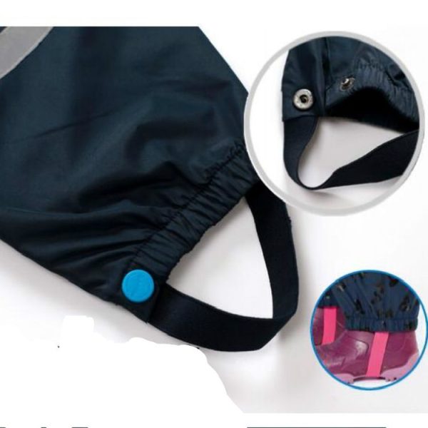 Double Rainproof Waterproof Thick Beach Pants Green Poncho Raincoat Children Bib, Size: XXXL (Black) - Image 4
