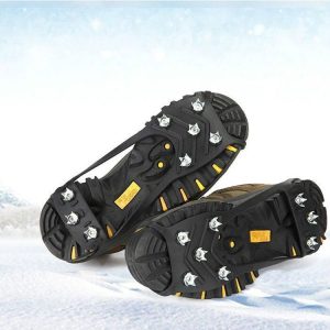 8 Teeth Ice Claw Outdoor Non-slip Shoes Covers for Ice Snow Ground, Size: M(35-39) (Black)