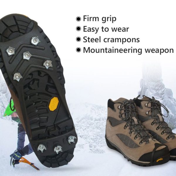 8 Teeth Ice Claw Outdoor Non-slip Shoes Covers for Ice Snow Ground, Size: M(35-39) (Black) - Image 4