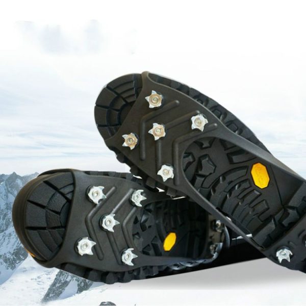 8 Teeth Ice Claw Outdoor Non-slip Shoes Covers for Ice Snow Ground, Size: L(40-44) (Black) - Image 3
