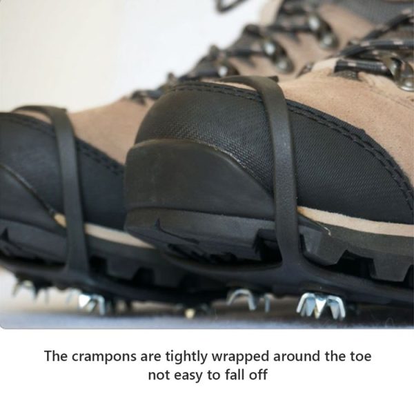 8 Teeth Ice Claw Outdoor Non-slip Shoes Covers for Ice Snow Ground, Size: L(40-44) (Black) - Image 5