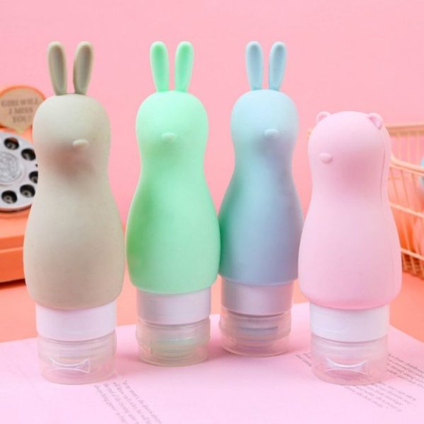Cute Silicone Inflatable Portable Animal Shape Travel Packaged Lotion Shampoo Moisture Bottle (Blue) - Image 3