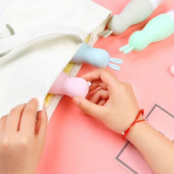 Cute Silicone Inflatable Portable Animal Shape Travel Packaged Lotion Shampoo Moisture Bottle (Blue) - Image 4