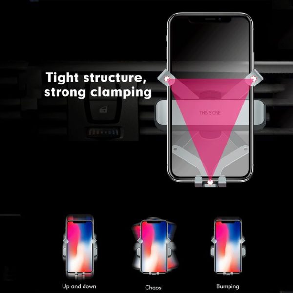 Car Air Conditioning Air Outlet Mobile Phone Holder (Black Upgrade Pro Metal) - Image 5