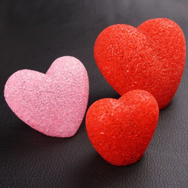 8cm White Heart Indoor Decorative LED Night Light Romantic 3D Love Heart Valentine Day Wedding Party Decoration - Image 3