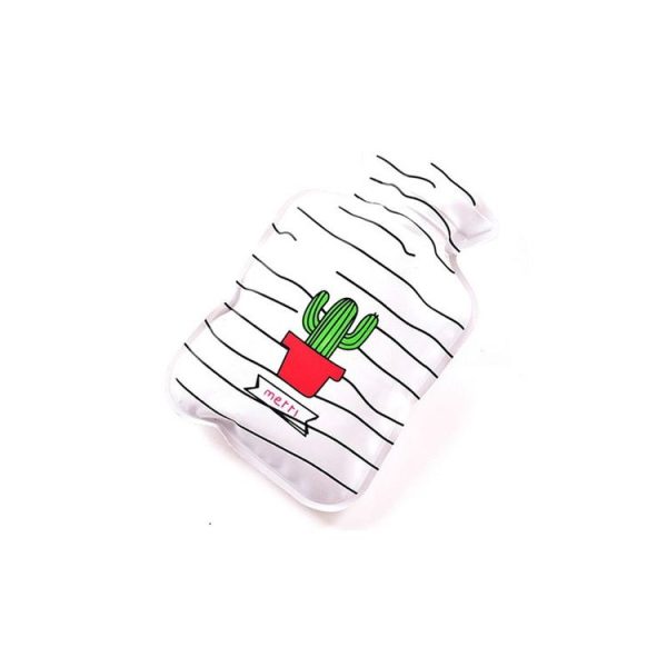 Cartoon Mini Water Injection Hot Water Bag Portable Hand Warmer, Color: White Cactus - Image 2