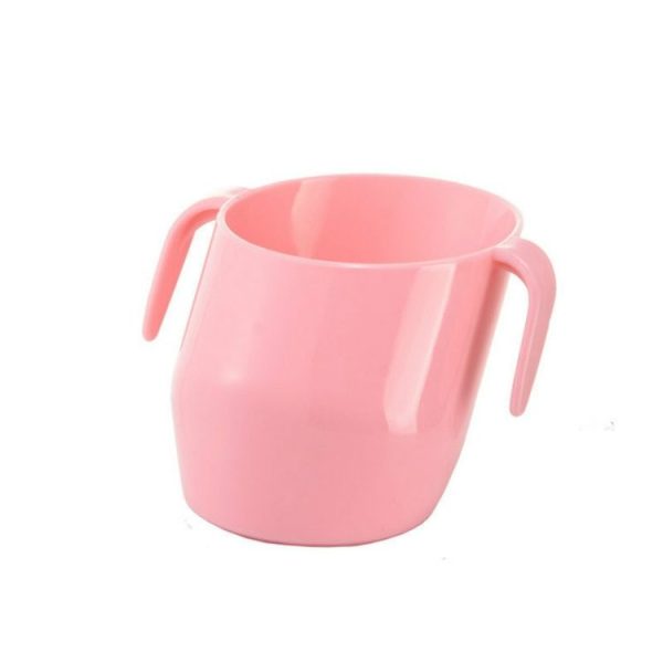 Baby Drinking Mouthwash Learning Cup Oblique Mouth Child Drinking Training Cup (Cherry Pink)