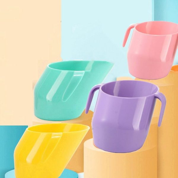 Baby Drinking Mouthwash Learning Cup Oblique Mouth Child Drinking Training Cup (Cherry Pink) - Image 4