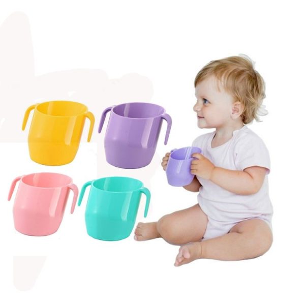Baby Drinking Mouthwash Learning Cup Oblique Mouth Child Drinking Training Cup (Cherry Pink) - Image 5